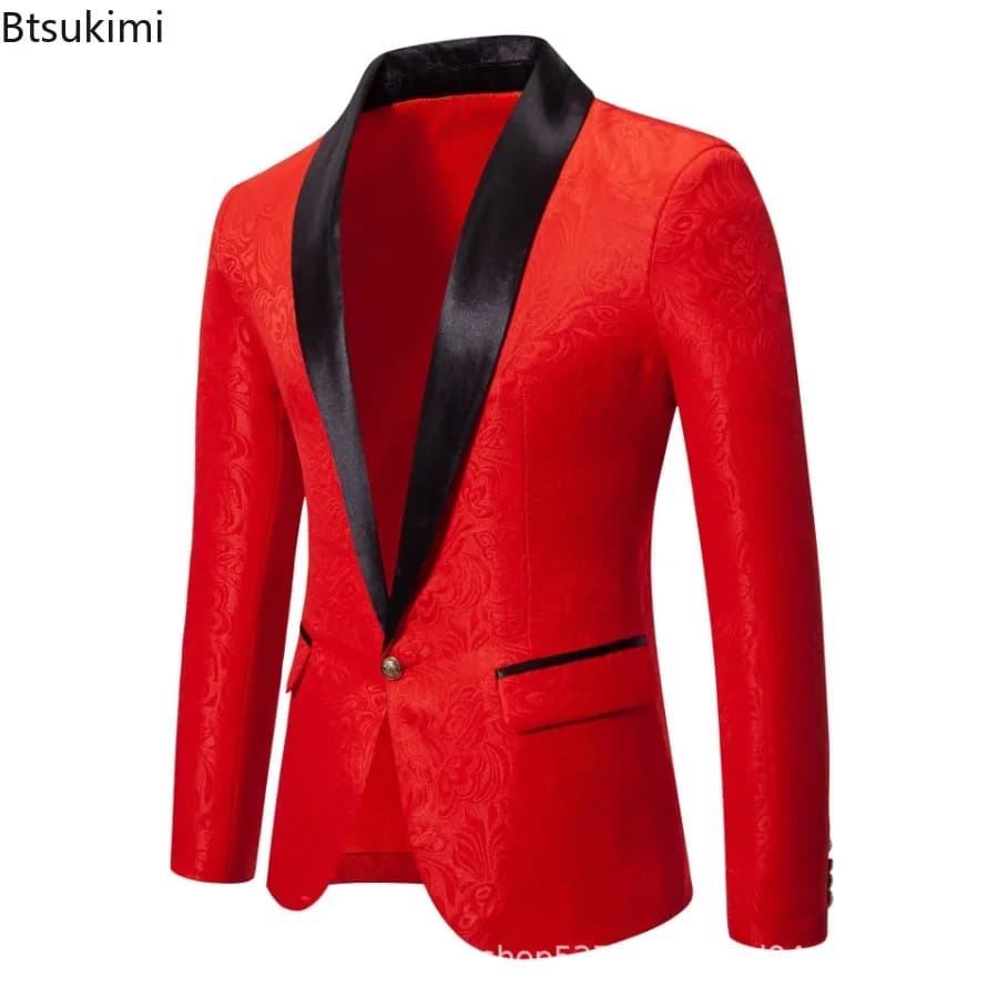 Men's Slim Fit Jacquard Suit Jacket