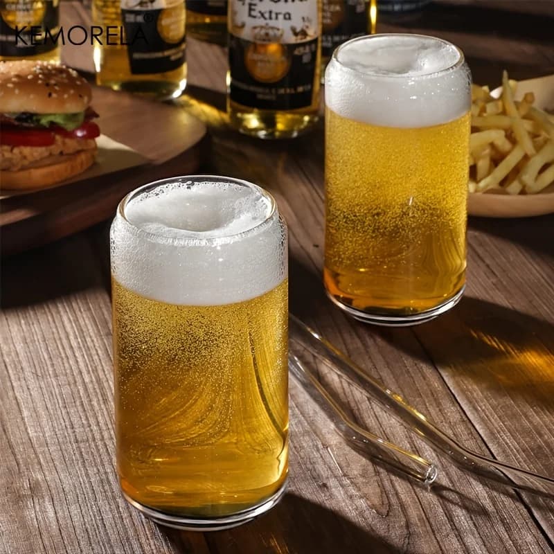 Can-Shaped Glass Drinking Glasses Set of 4
