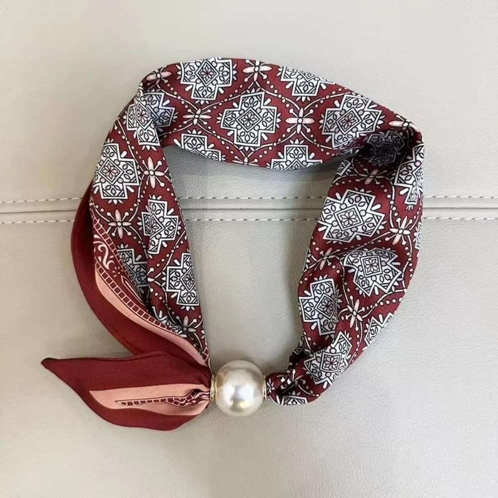 Magnetic Pearl Print Lightweight Scarf