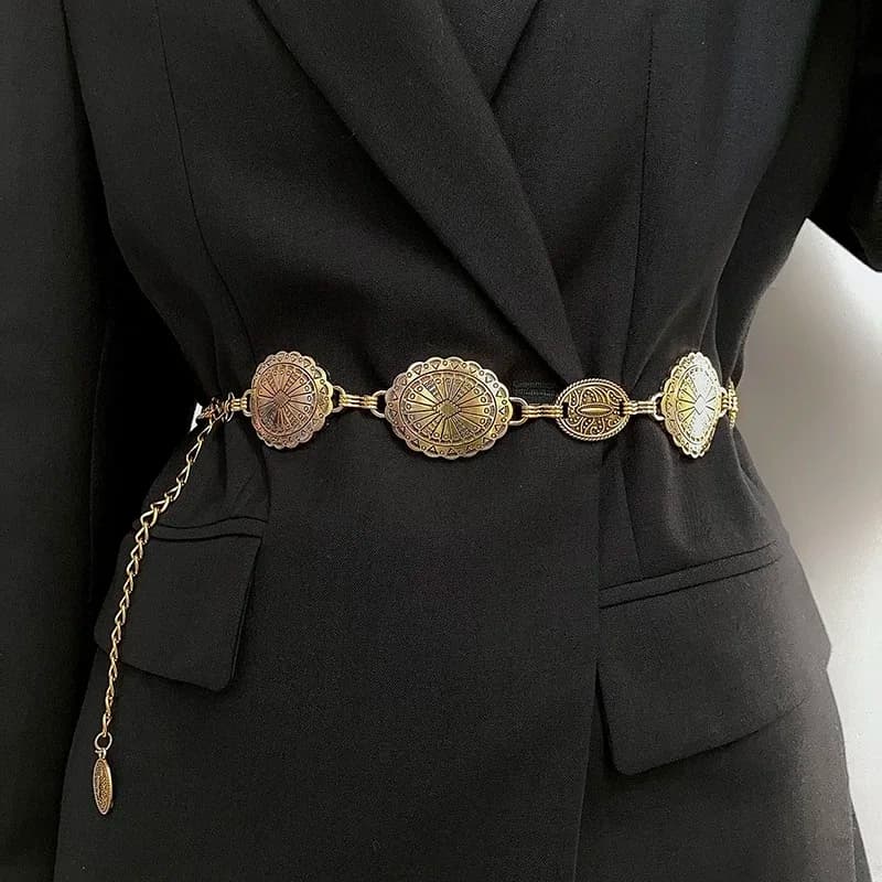 Belt for women 2024 new item, niche design, decorative waist chain, versatile retro matching, dress, jeans, belt