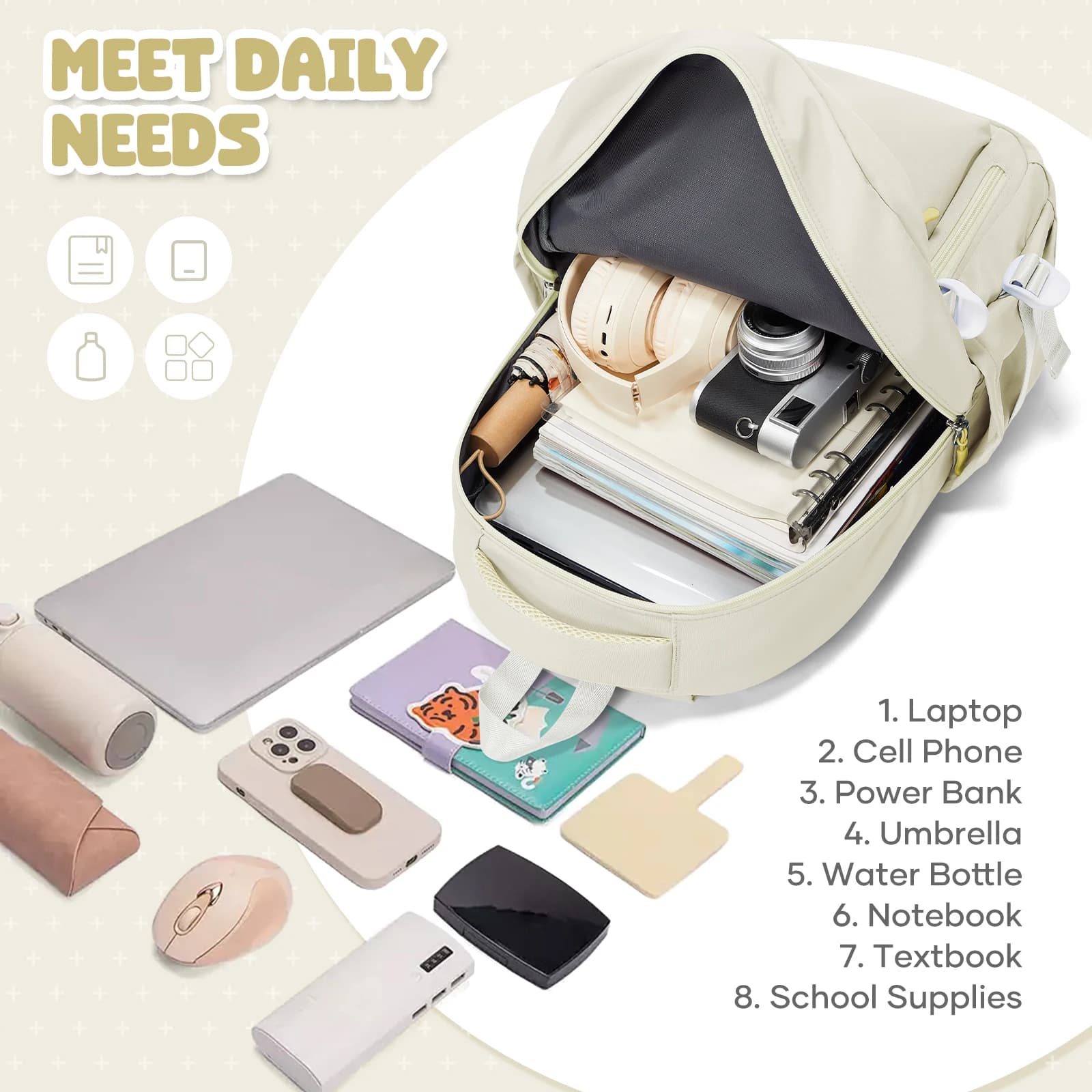 High Capacity Water Resistant School Daypack