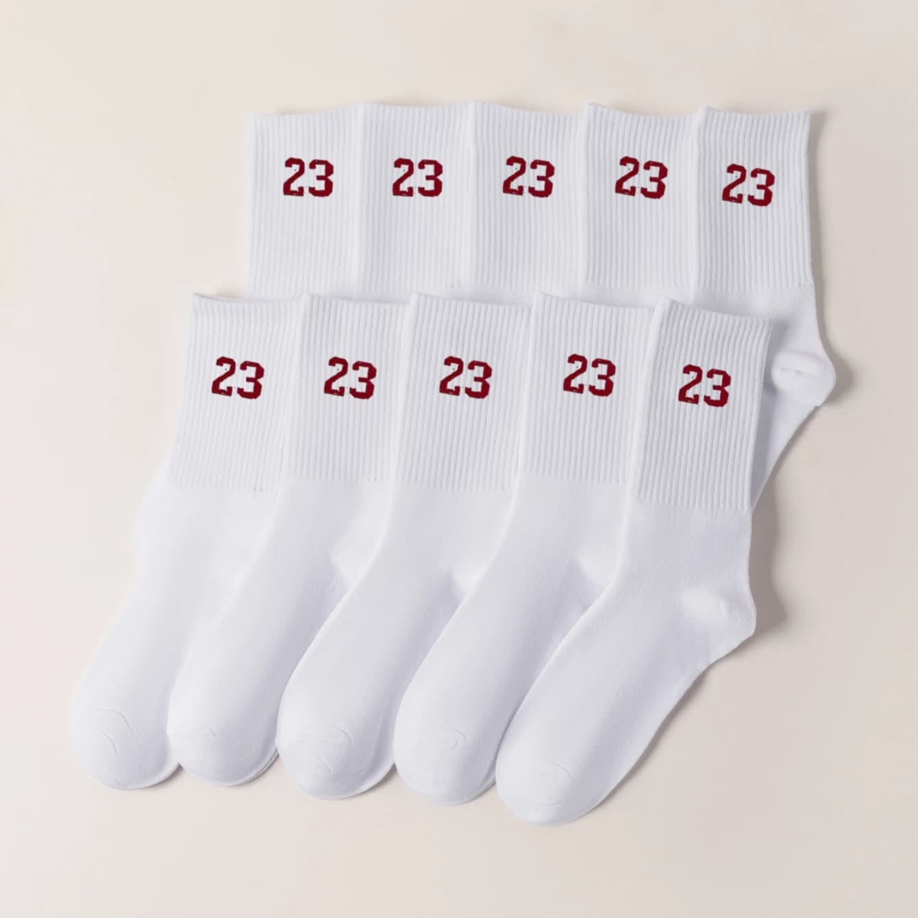 Men's Crew Socks with Number 23 Design