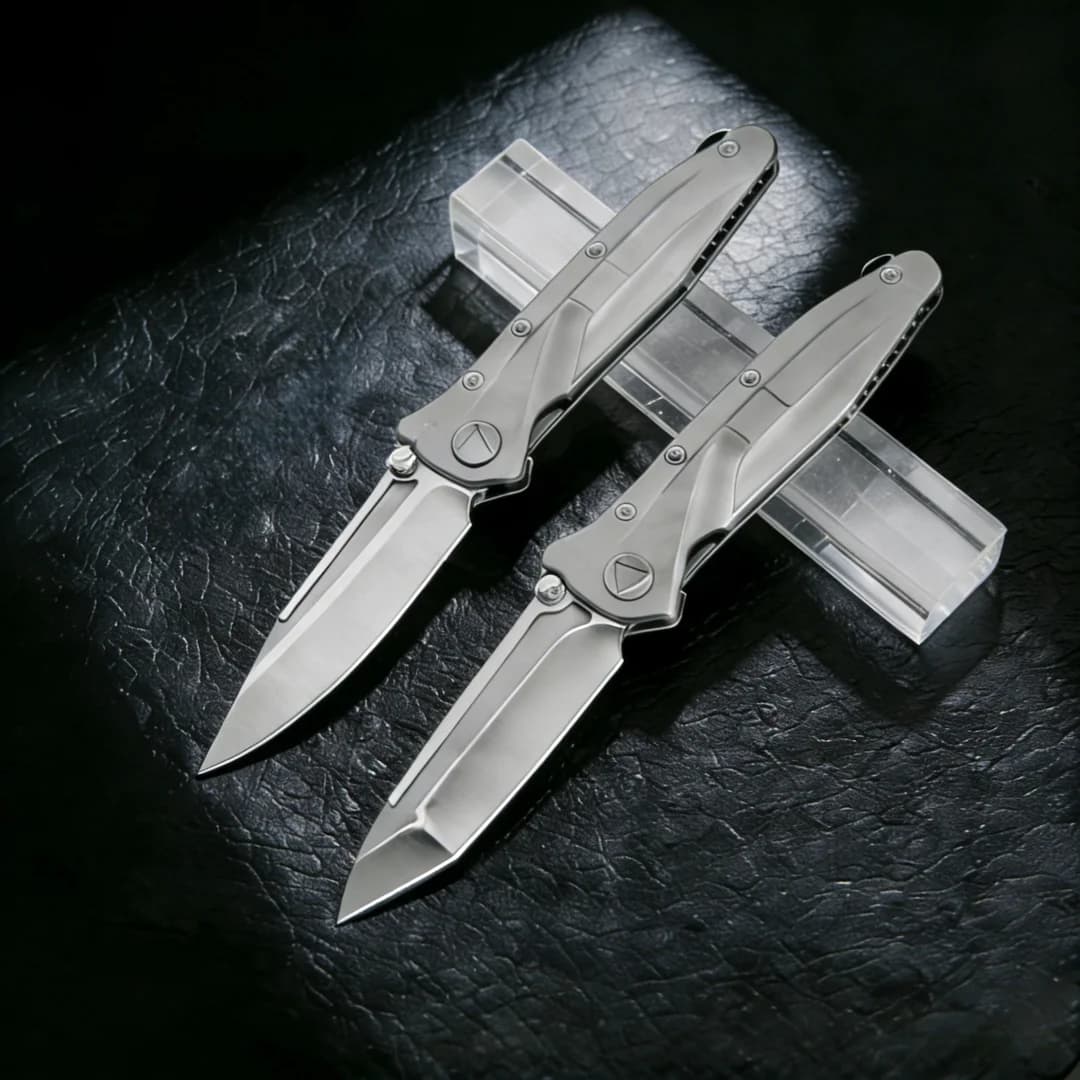 Delta - Multi-functional folding knife, D2 steel titanium handle, ceramic ball bearing, portable emergency knife