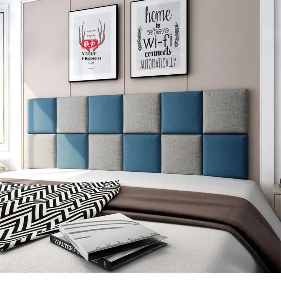 Modern Wood Panel Wallpaper Headboard