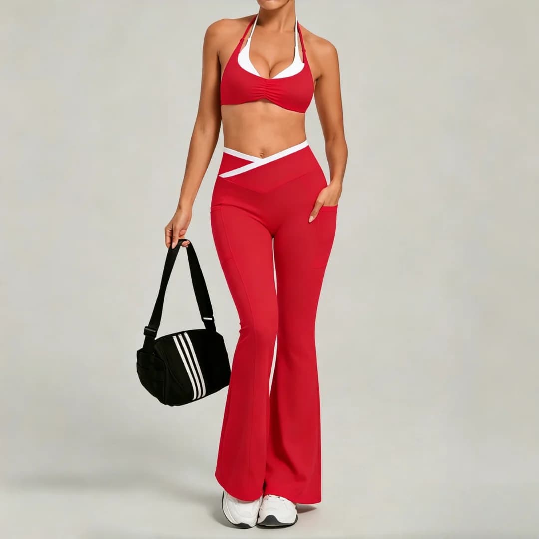 Women's Backless Halter Yoga Set