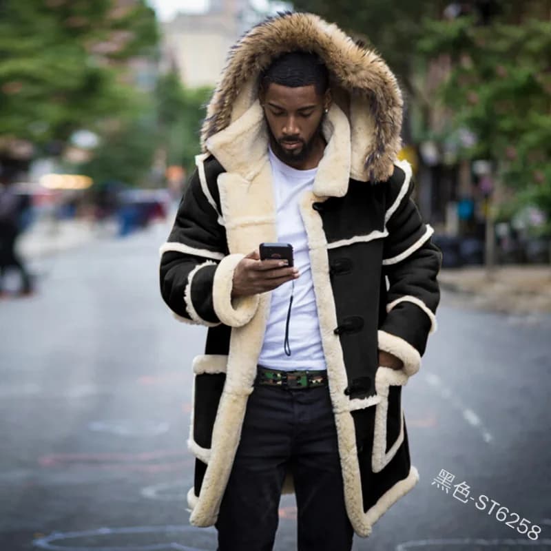 Men's Winter Hooded Cotton-Padded Overcoat
