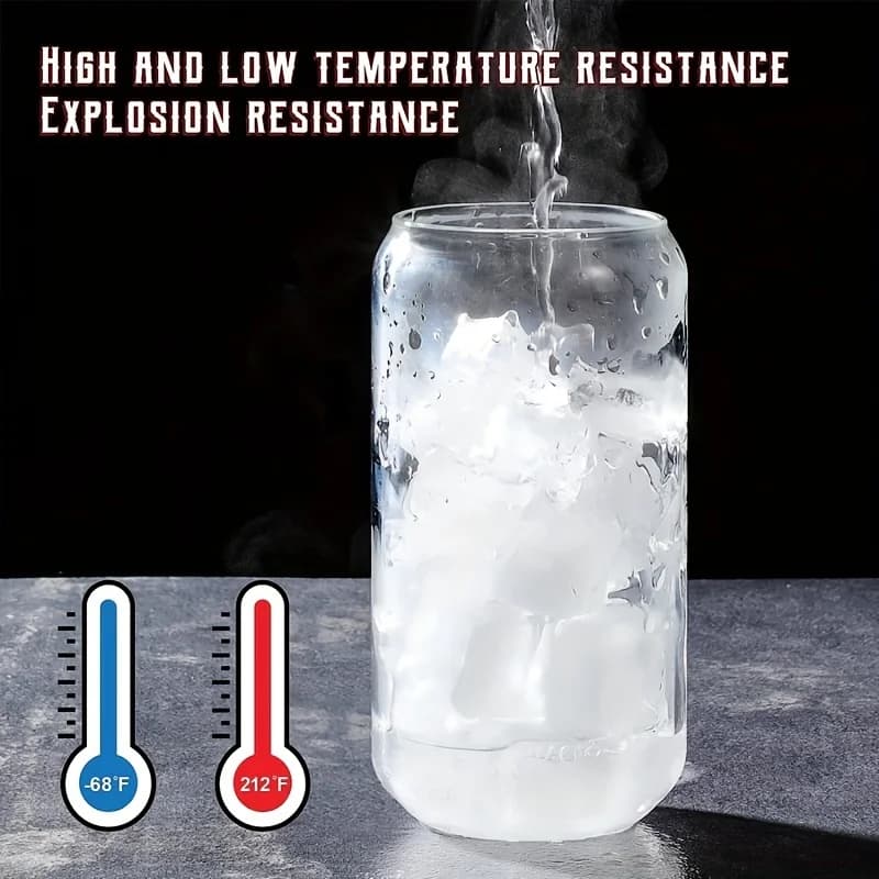 Can-Shaped Glass Drinking Glasses Set of 4