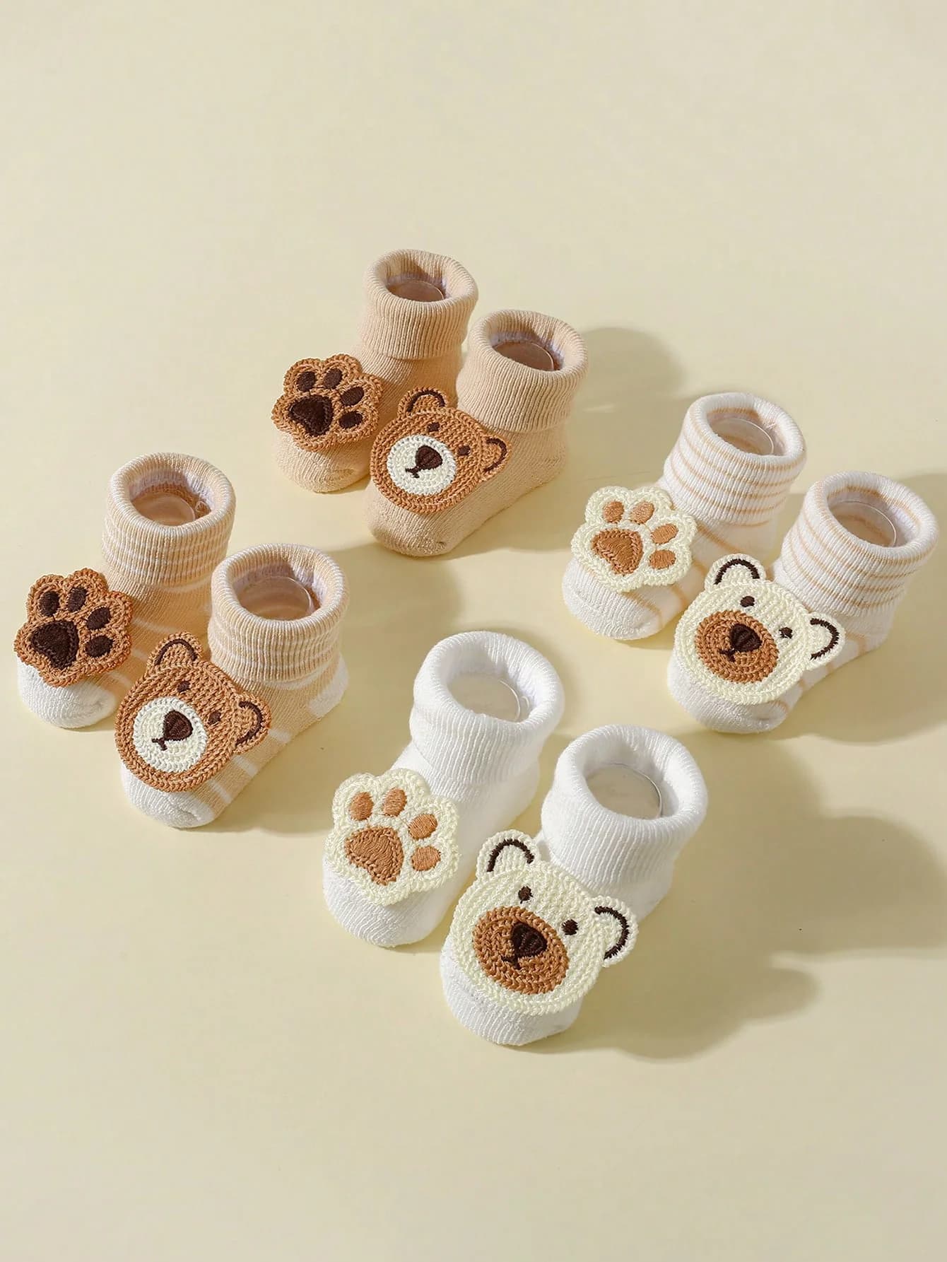Baby Cute Cartoon Bear Socks 4-Pack