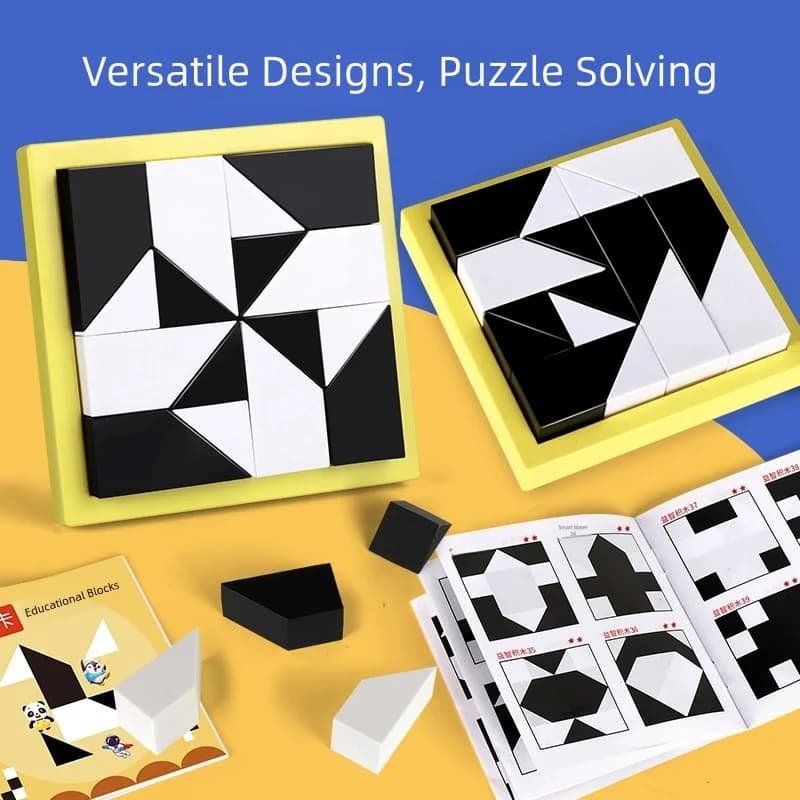 Black and White Building Block Puzzles
