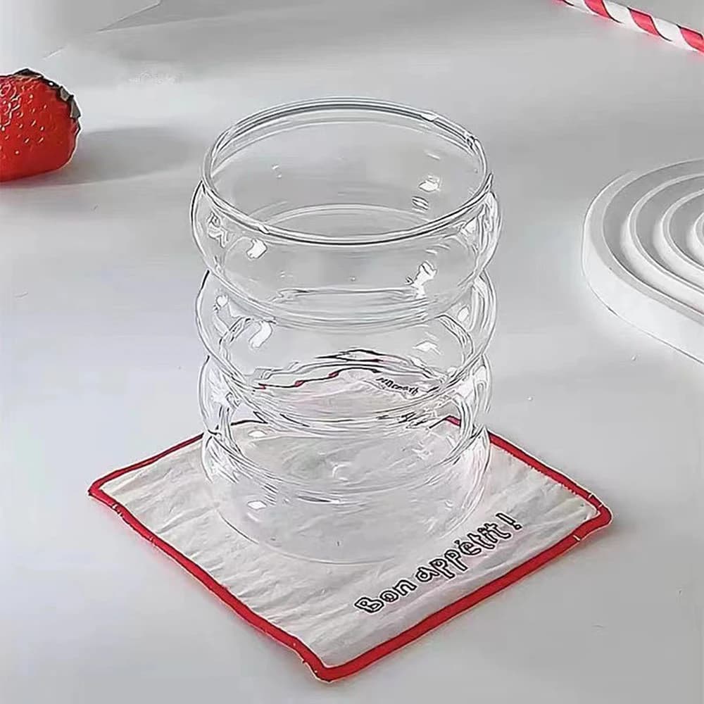 Glass Cups Set with Straws and Cleaning Brushes
