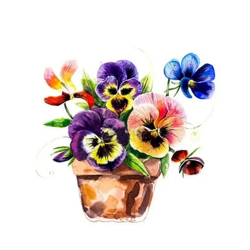 Paint By Numbers Potted Plant Landscape Canvas