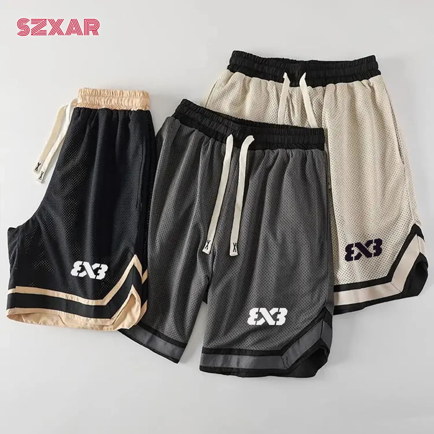 Basketball Training Shorts Mesh Drawstring