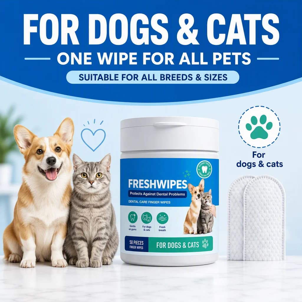 Pet Dental Finger Wipes for Dogs and Cats