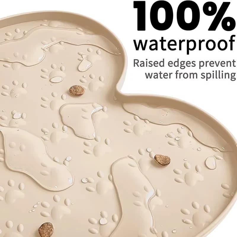 Anti-Slip Pet Feeder Mat with Raised Edges