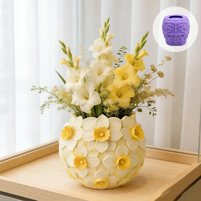 Daffodil-shaped silicone mold with exquisite texture; perfect for DIY fresh flower balls, flower pots, decorative ornaments, flo
