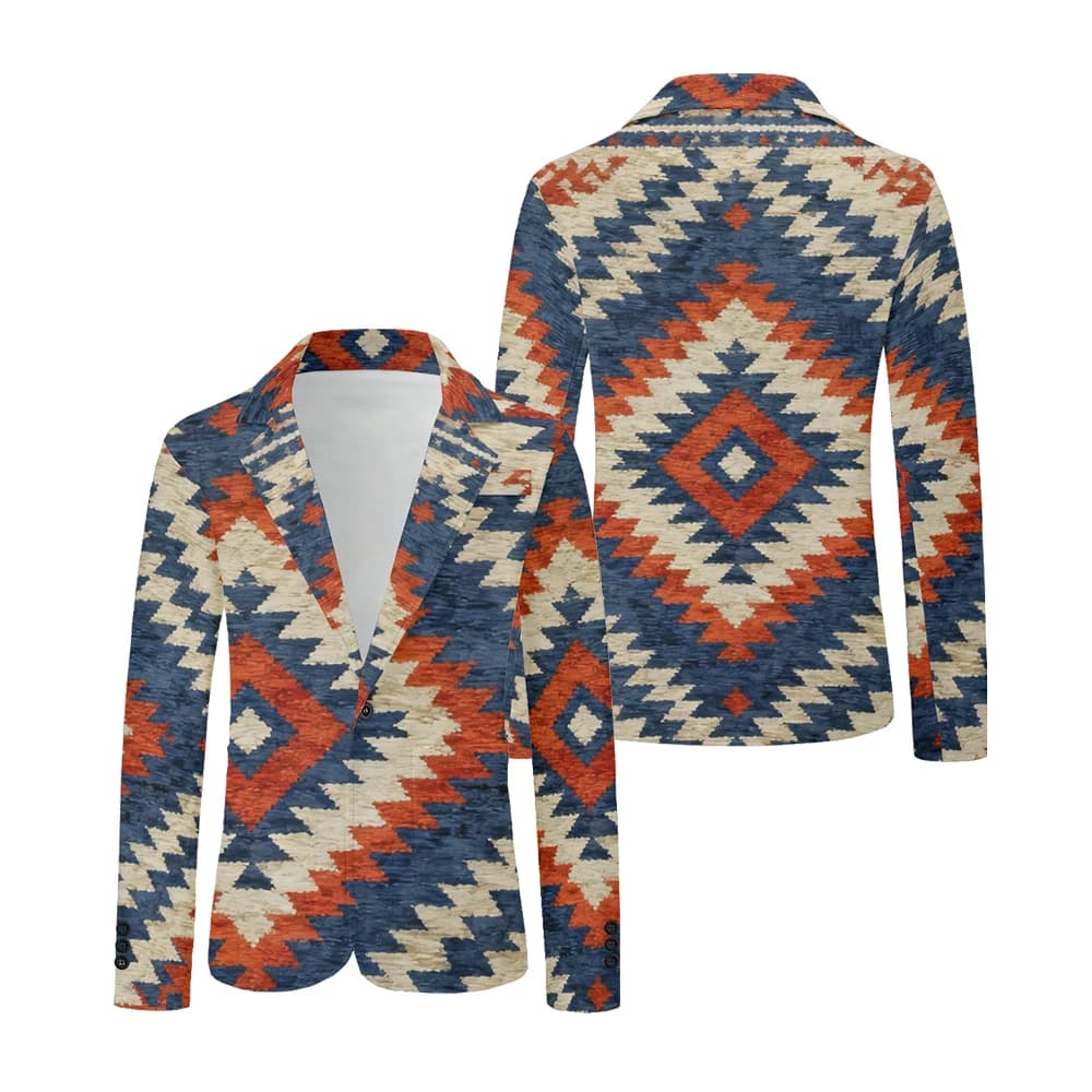 Men's Geometric Print Oversized Blazer