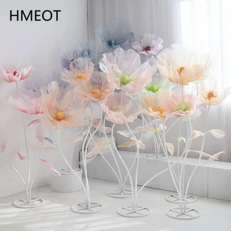 Wedding Scene Backdrop Decor Silk Yarn Flower Window Display Ornaments Stage Road Guide Floral Stand Event Party Props