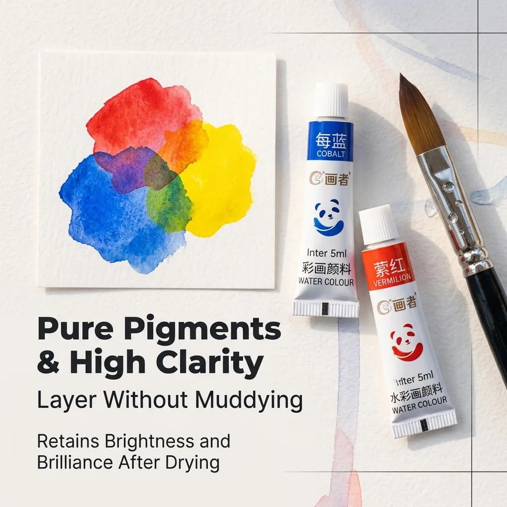 Watercolor Paint Set With Palette and Paper