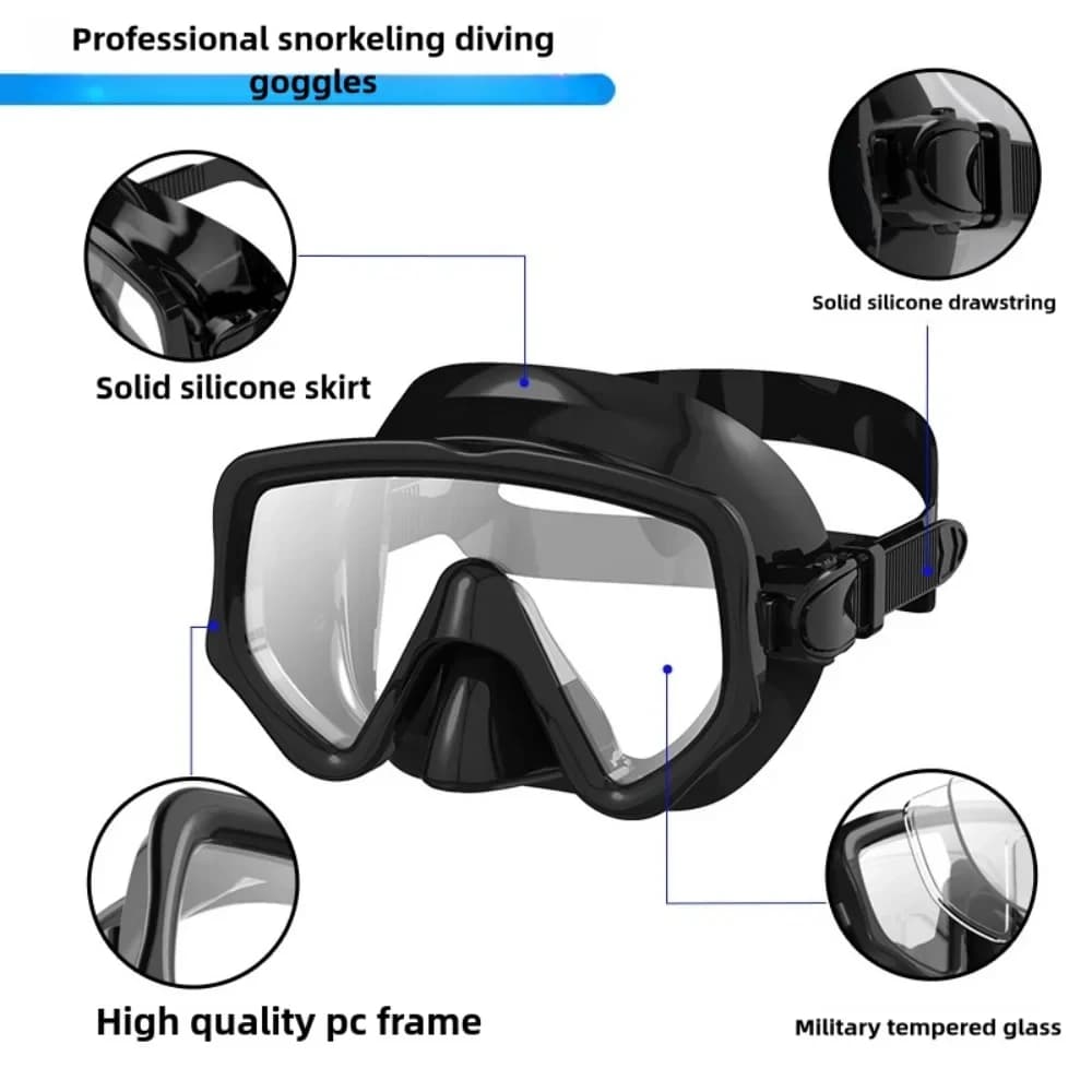 Panoramic Snorkel Set with Tempered Glass Mask