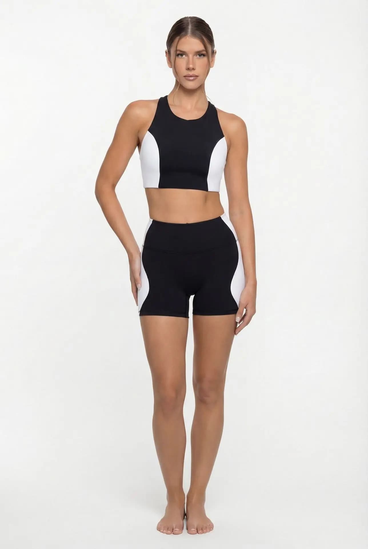 Fitness Yoga Set Crop Top High Waist Leggings Suits Women Slim Fit Summer Workout Clothes Sportswear Two Piece Sets For Woman