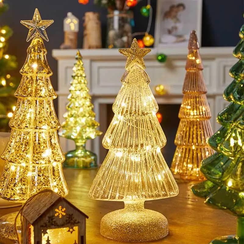 Glass Christmas Tree Night Light