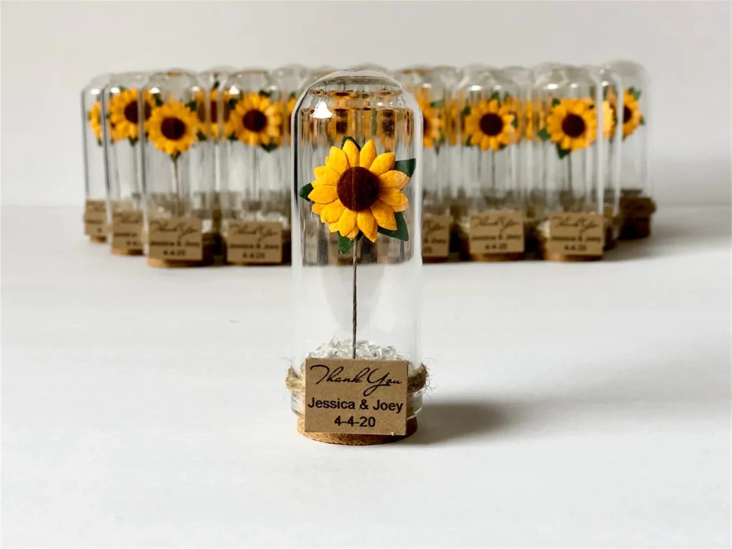 Personalized Glass Dome Rose Favors