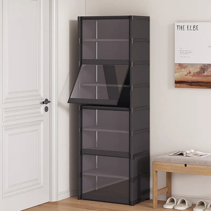 Transparent Large Shoe Rack with Dust Cover
