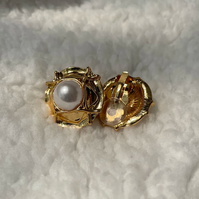 Blue and Gold Vintage Stud Earrings