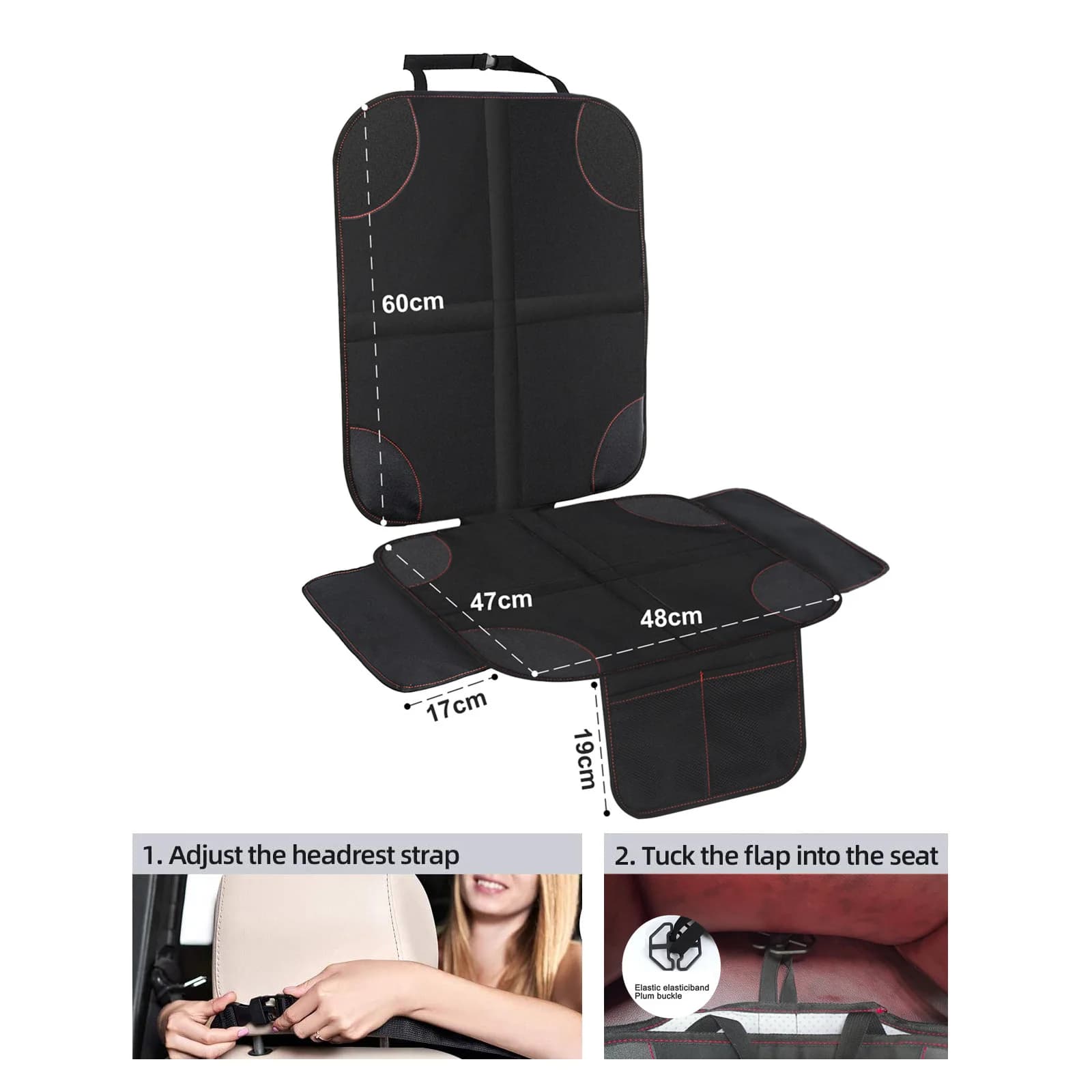 Car Seat Protector with Organizer Pocket