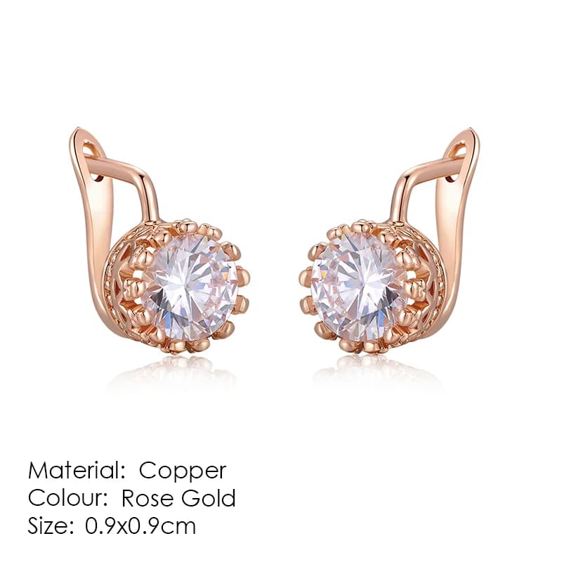 Classic Six-Claw Cubic Zirconia Stud Earrings