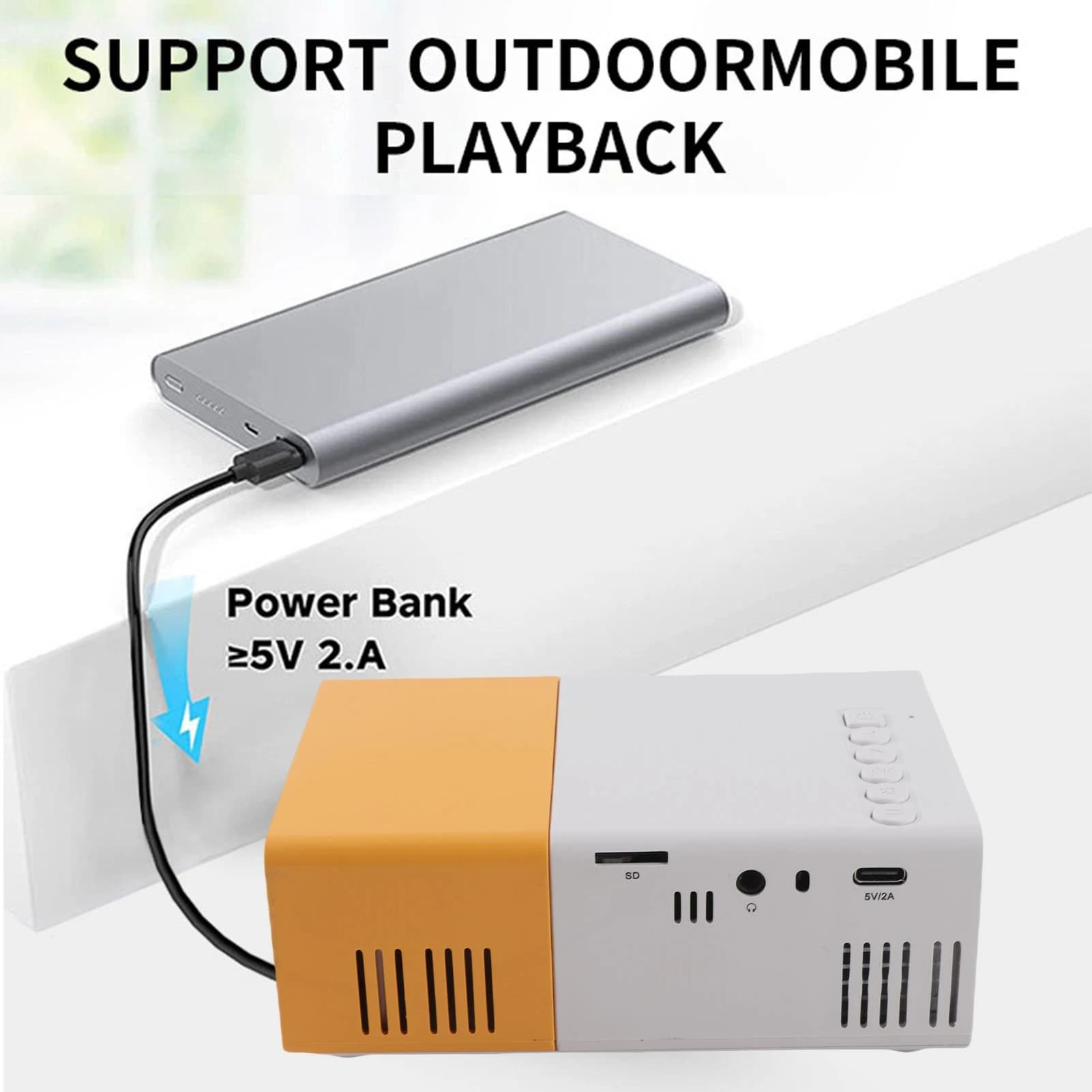 Portable 1080P LED Projector 100in Screen