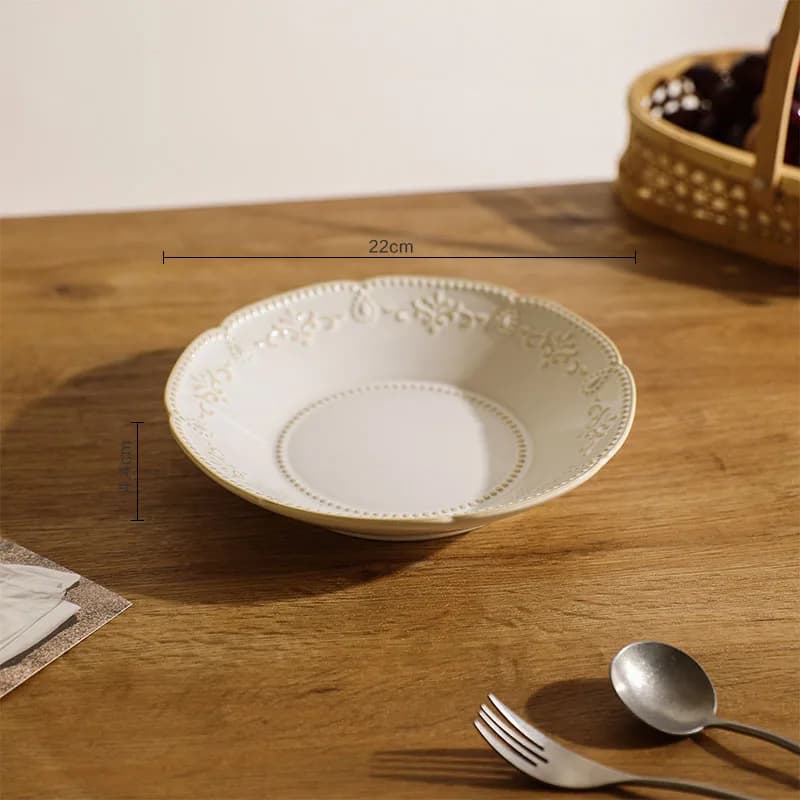 Baroque Vintage Ceramic Dinner Plates Set
