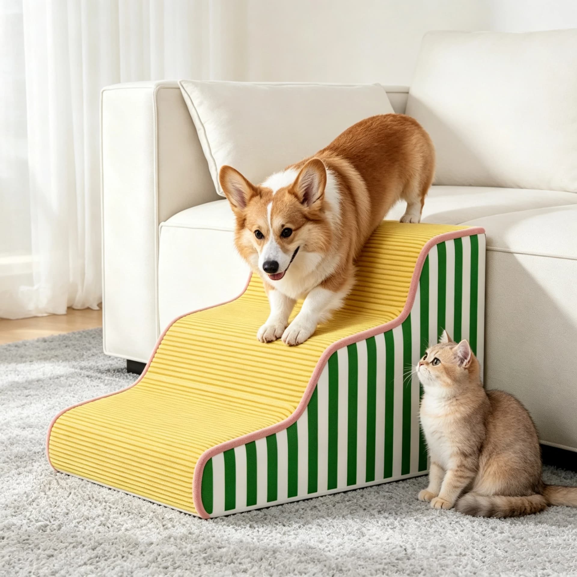 Pet Stairs Ramp with Memory Foam