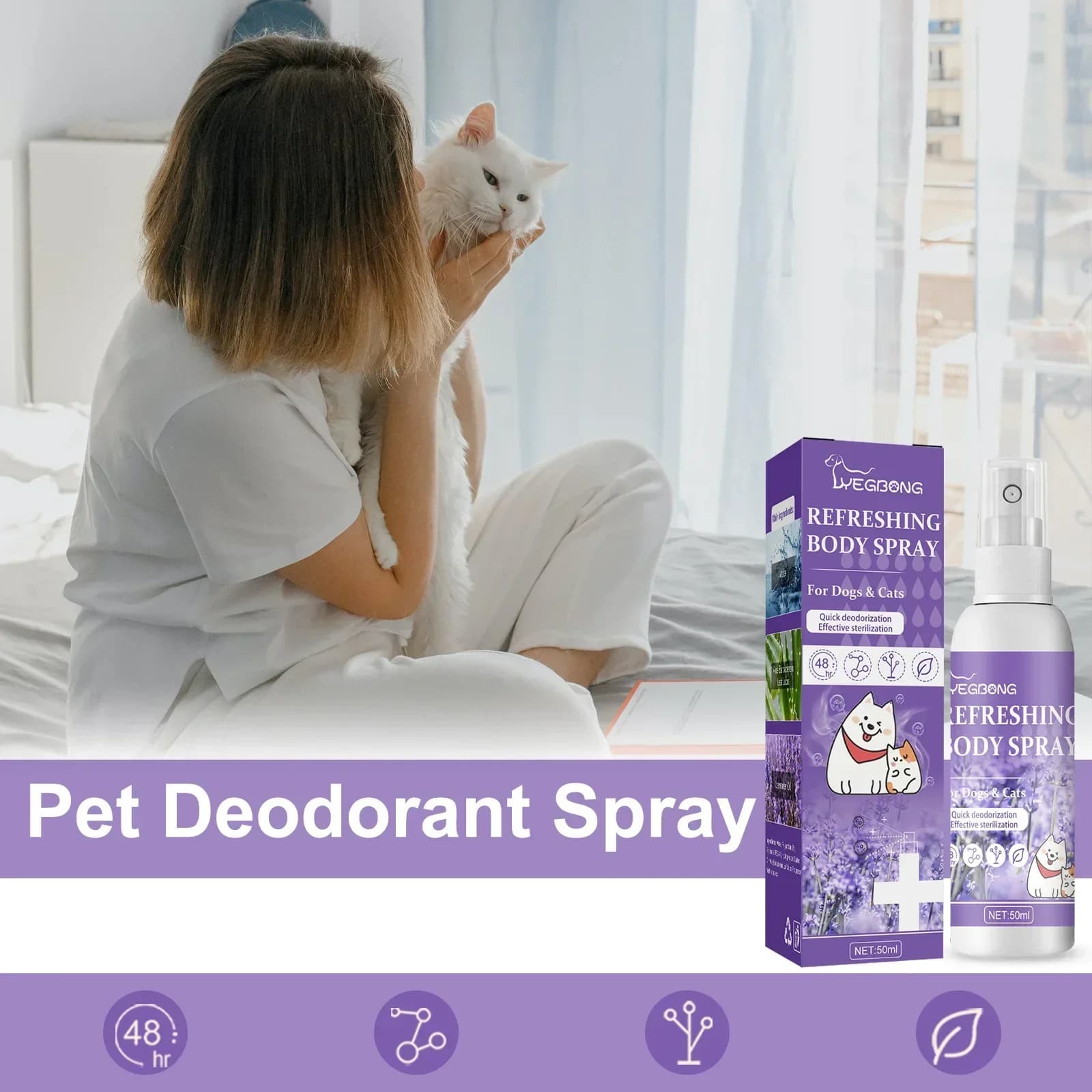 Pet Deodorizing Spray with Lavender Oil