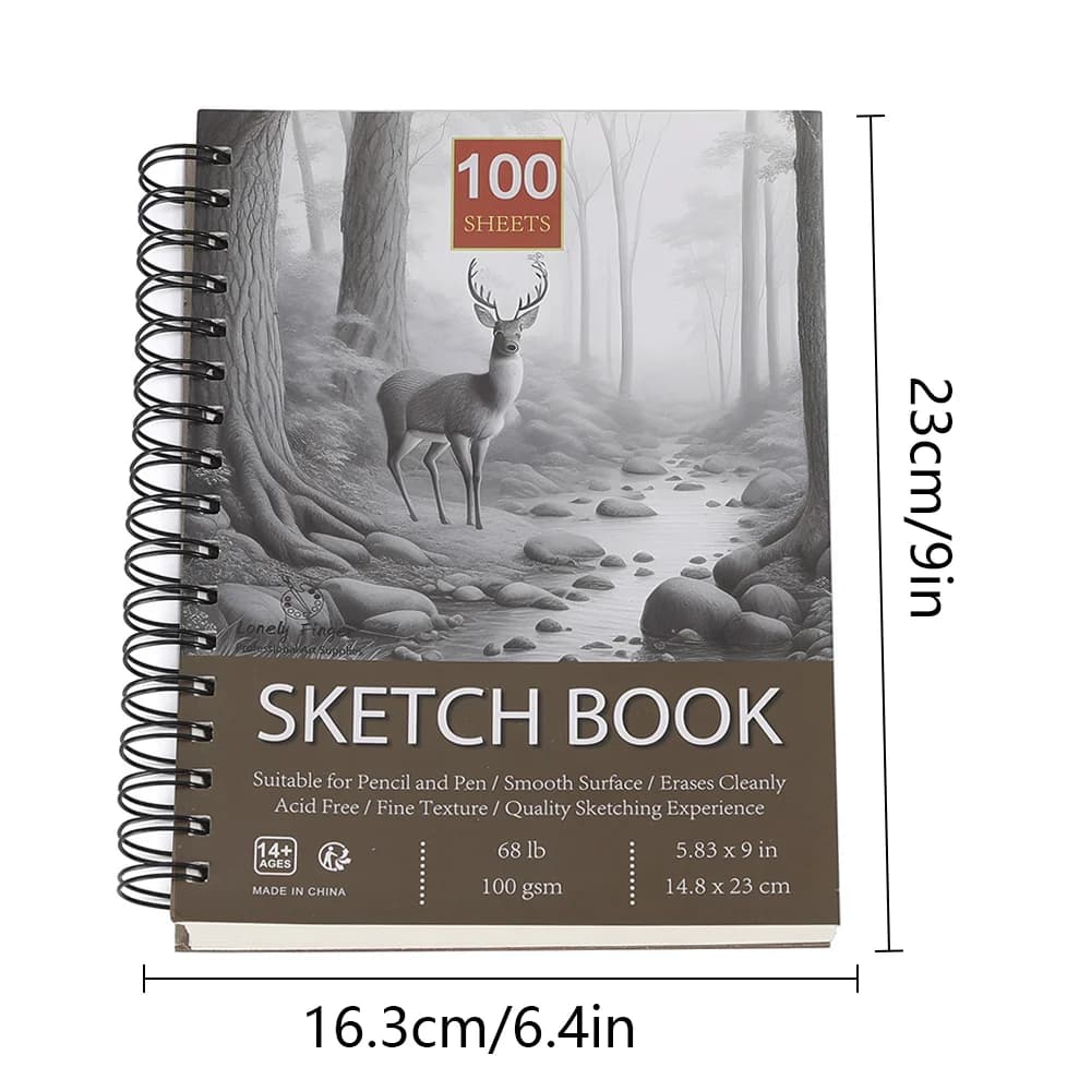 Spiral Bound Sketch Pad, 100 Sheets