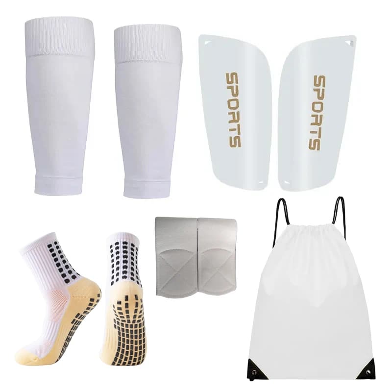 5-Piece Set of Outdoor Sports Football Socks + Shin Guards + Leg Socks + Ankle Protectors + Storage Bag