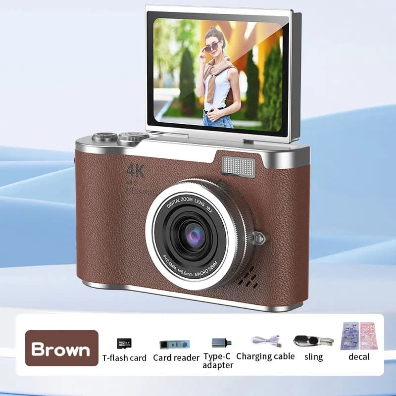 4K Digital Camera with 48MP and Flip Screen