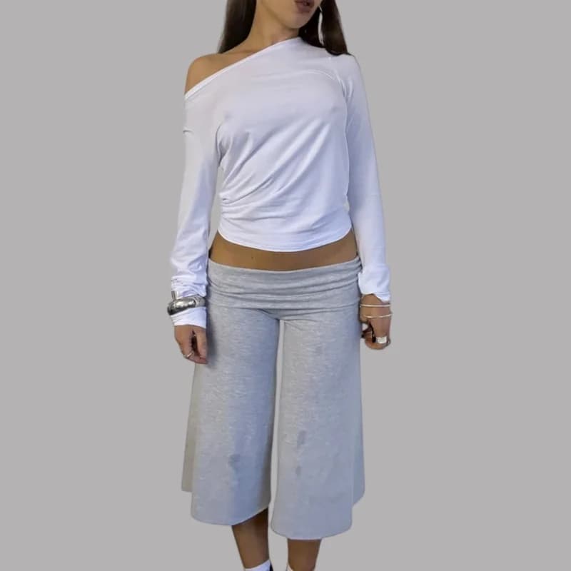 Low Rise Fold Over Capri Yoga Pants