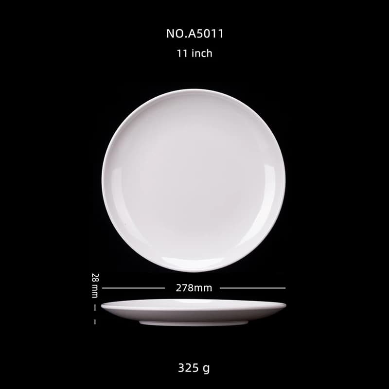 Round Melamine Dinner Plates White 8-14 Inch