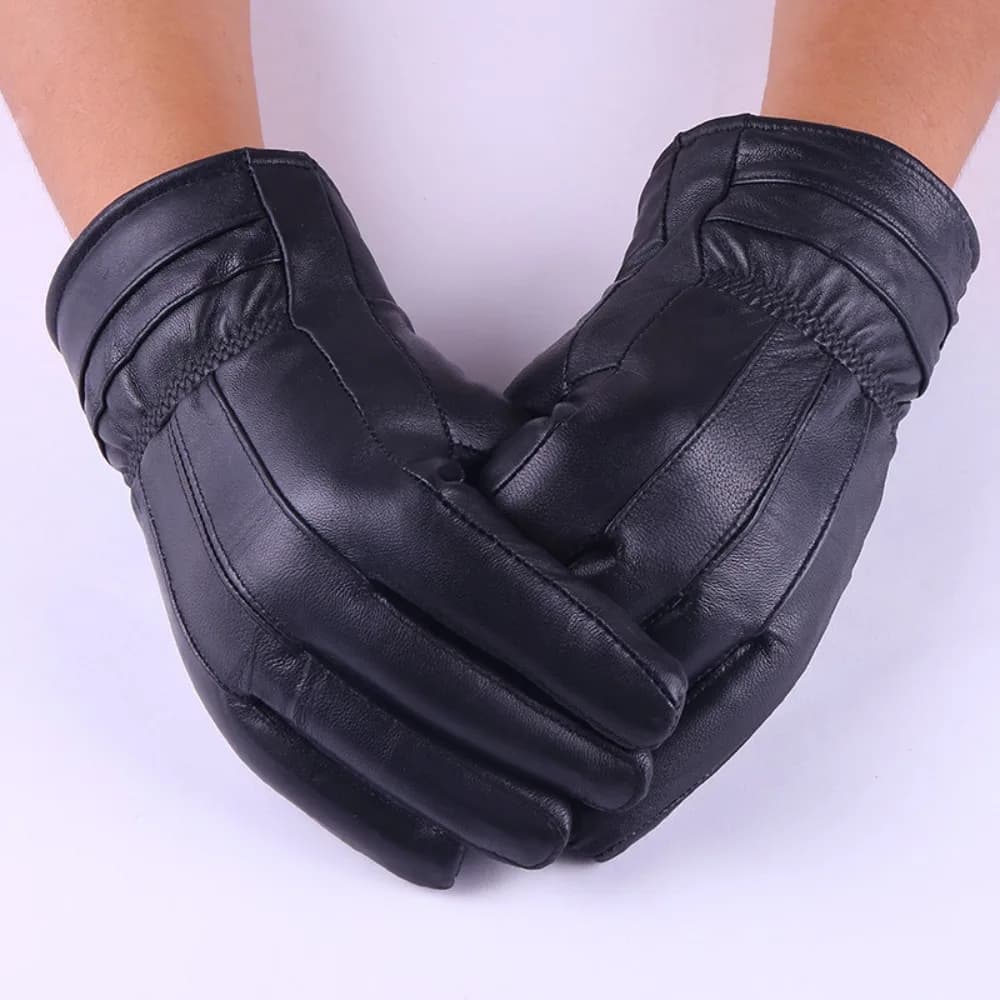 Fleece-Lined Leather Touchscreen Gloves