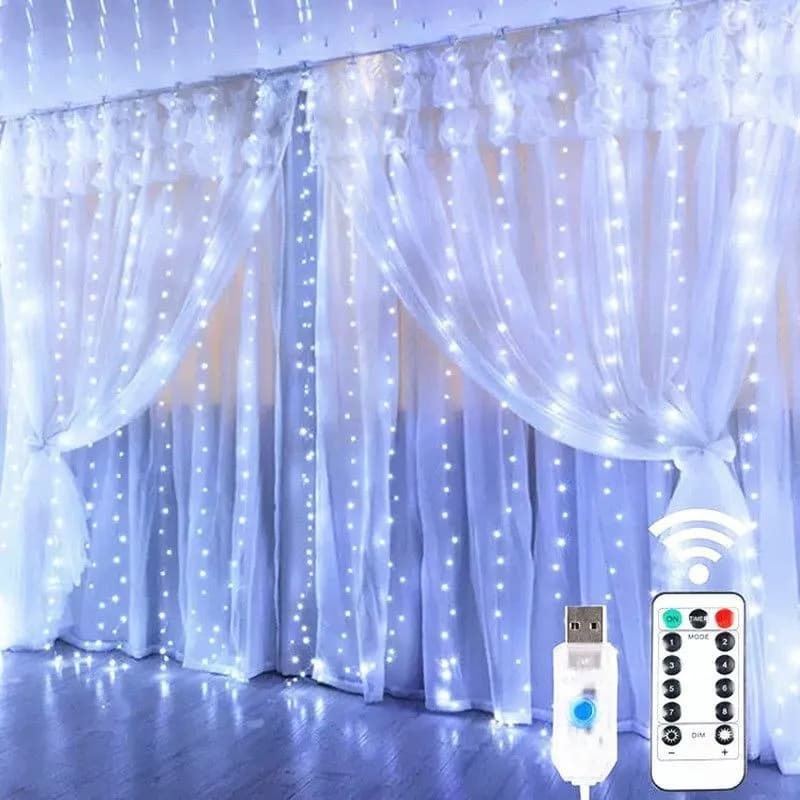 LED Fairy String Curtain Lights with Remote Control