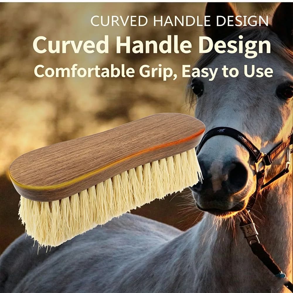 Horse Grooming Brush with Curved Handle