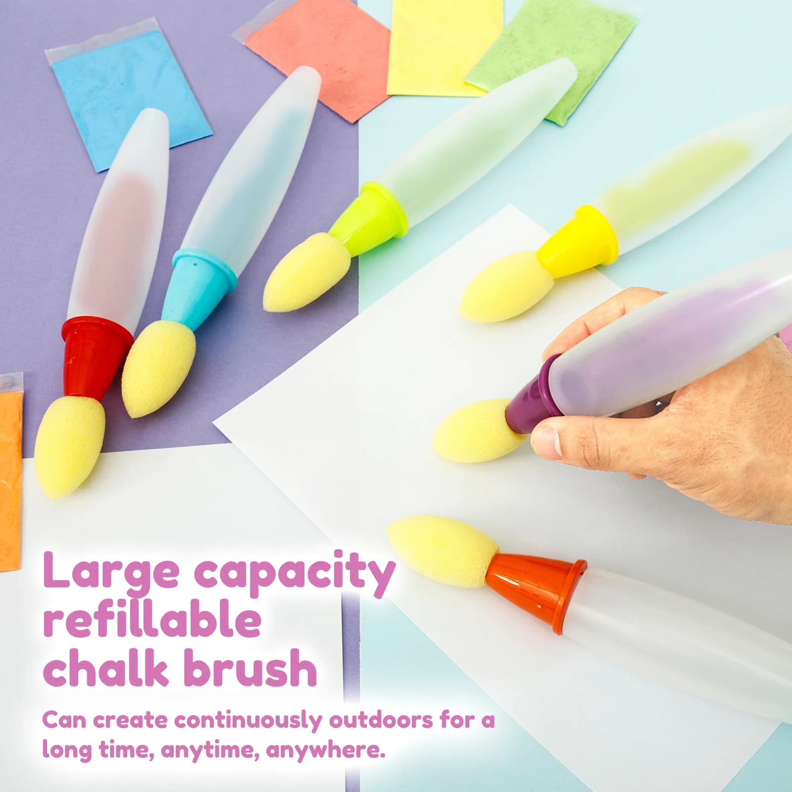 Chalk Paint Brush Set for Sidewalk Art