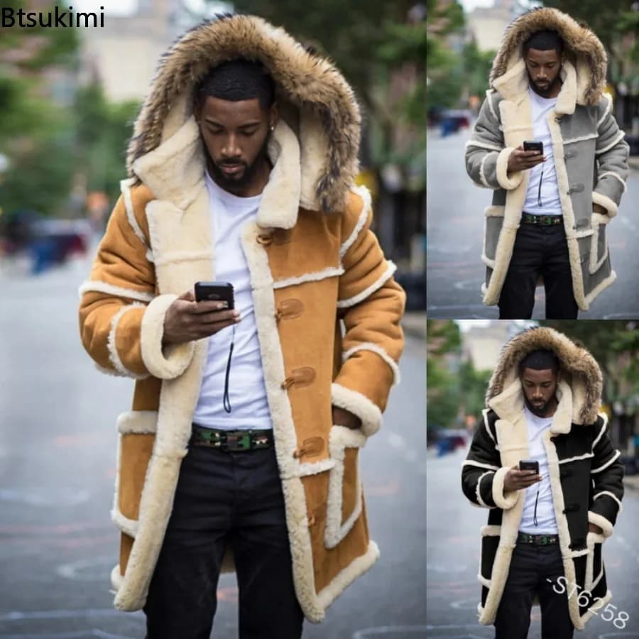 Men's Loose Long Cotton-Padded Winter Coat