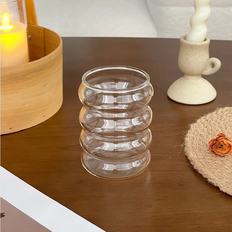 Glass Cups Set with Straws and Cleaning Brushes