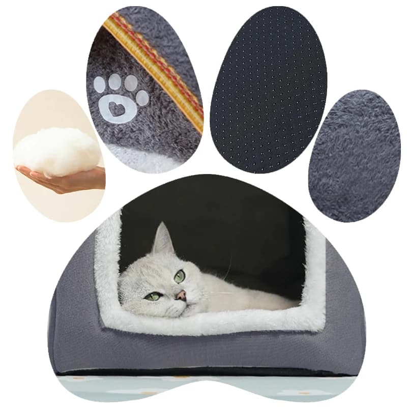 Small Pet Cave House with Removable Cushion