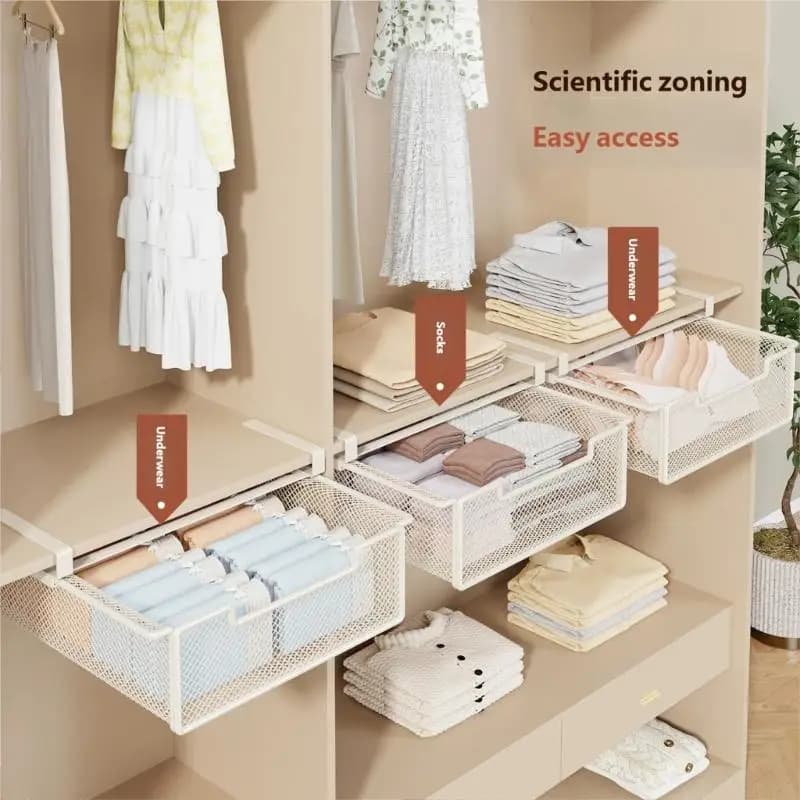 Under-Shelf Closet Storage Basket