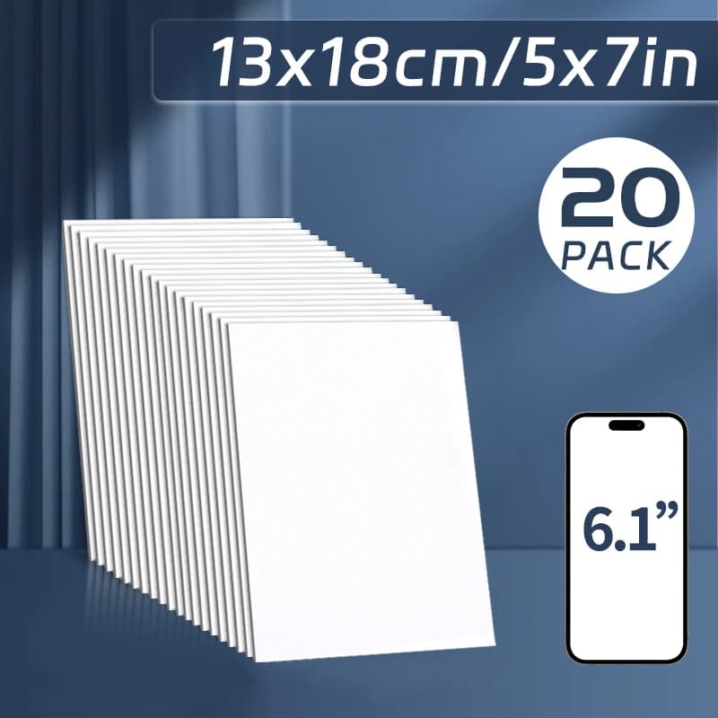 20 Pack 5x7 Primed Canvas Boards