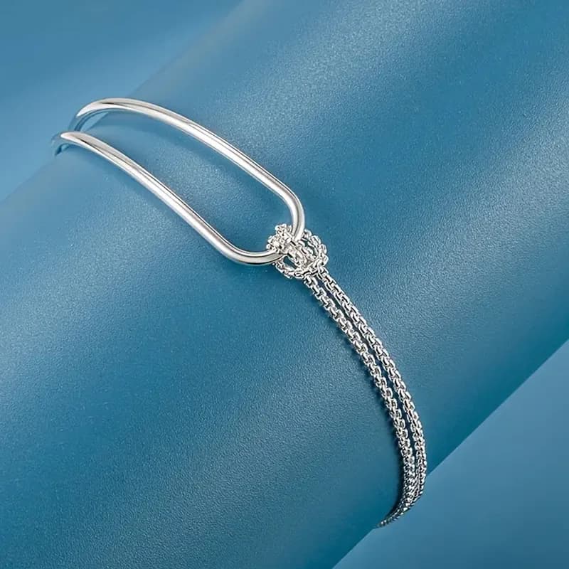 S925 Silver Minimalist Geometric Bracelet