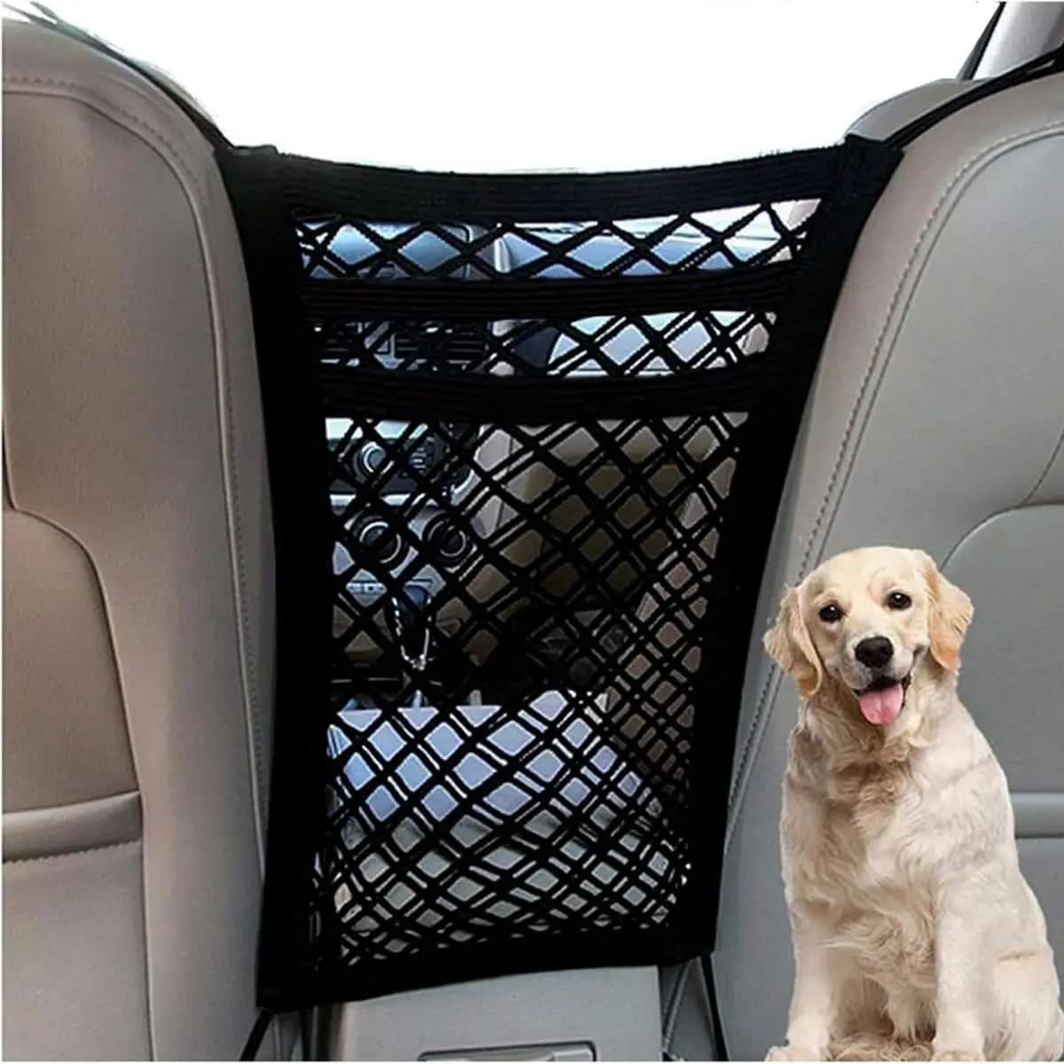 Dog Car Barrier With Mesh Storage